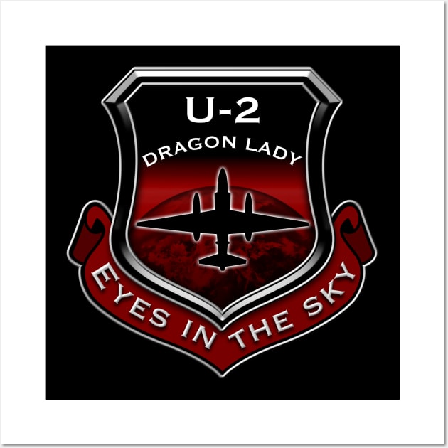 Red U2 Dragon Lady spy plane shield Wall Art by DrewskiDesignz